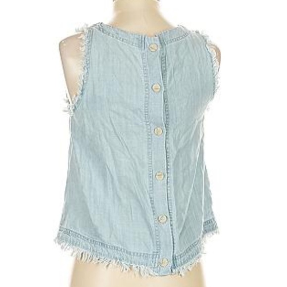 T Tahari denim raw edge denim tank top medium - Picture 10 of 10